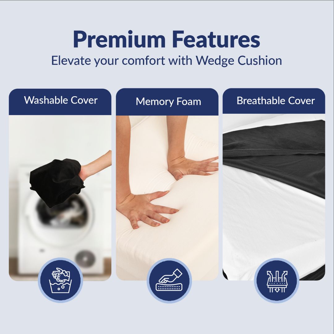 The Better Choice Wedge pillow comes with stylish and removable pillow covers.